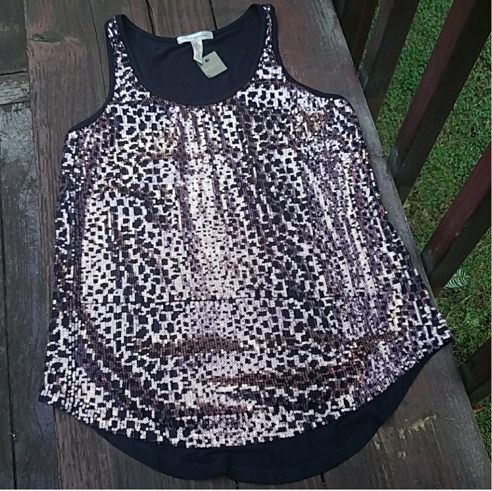 Diva Appared Pink Seqin Tank Top - Medium